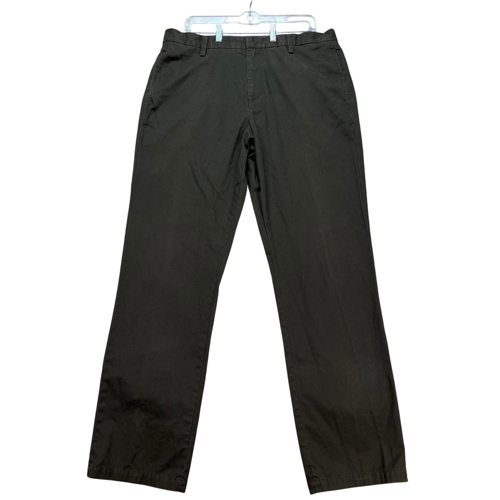 Banana Republic Gavin Pants Men 36x34 Brown Straight Leg Flat Front Chinos Twill